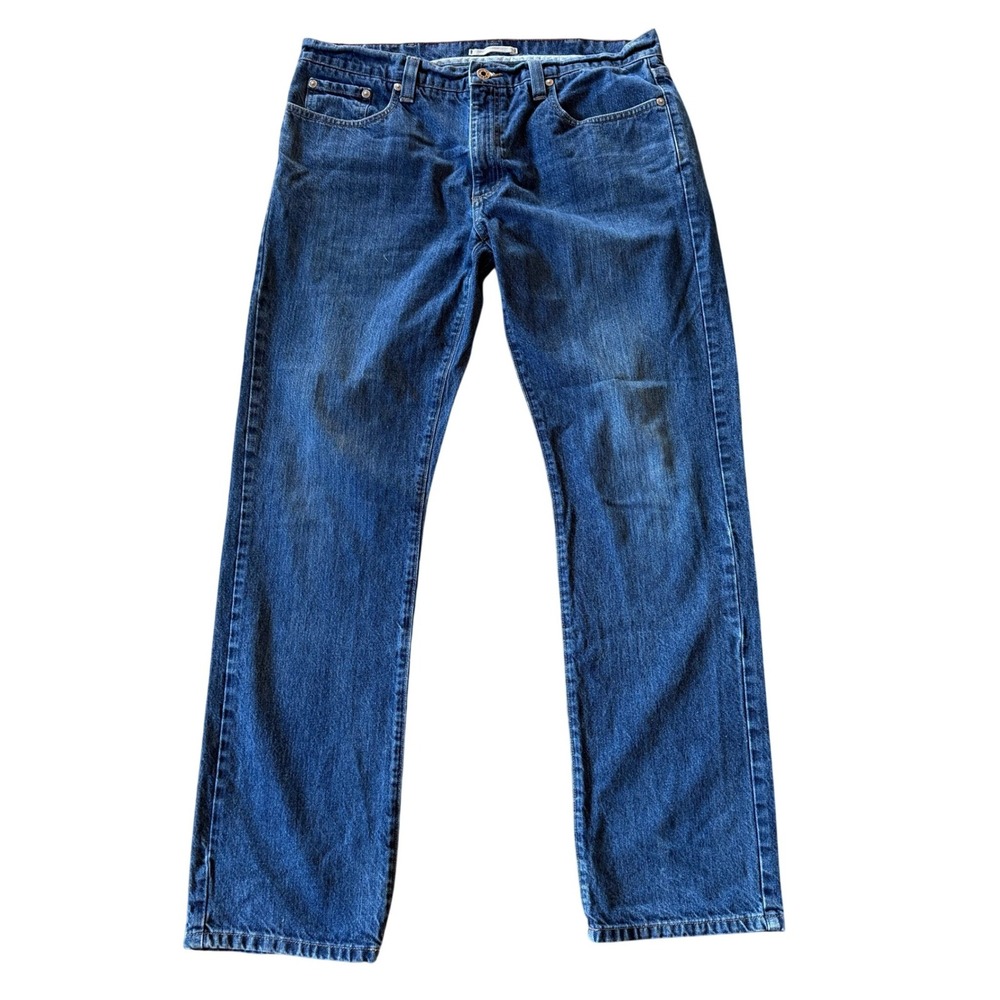 LL Bean 1912 Standard Fit Mens Blue Jeans 35x31.5 Medium Wash 100% Cotton 298653